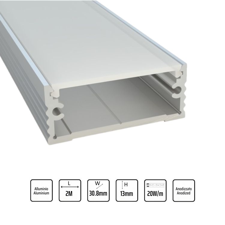 Profilo LED largo basso montaggio superficiale 2M