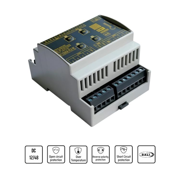 Dimmer 4 canali CV con ingresso DMX/PUSH/DALI2/POT/0-10V/BLE