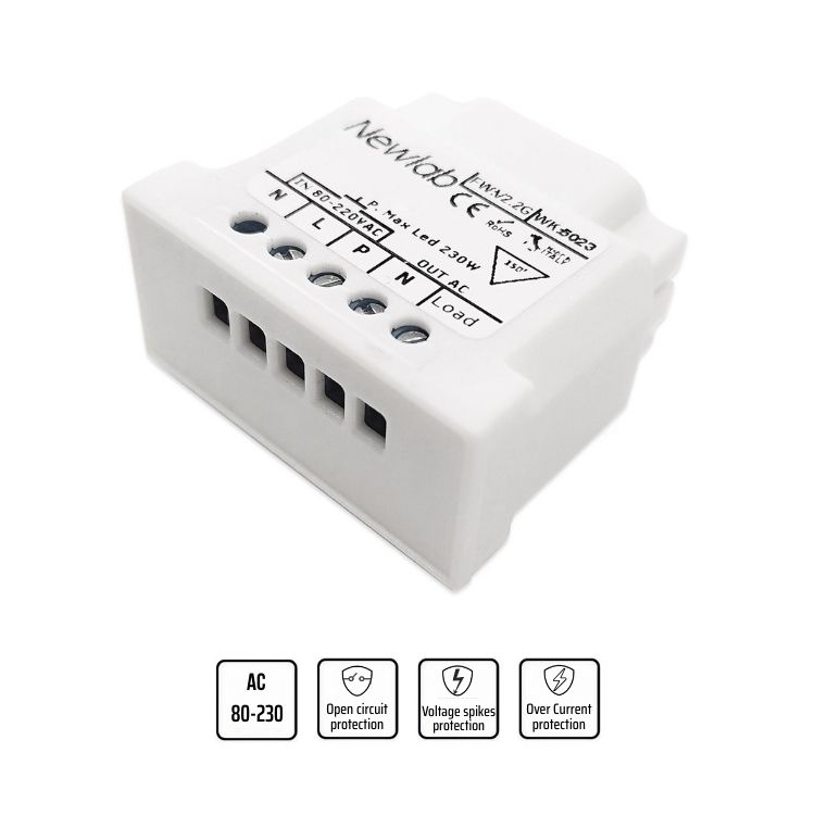 Dimmer monocanale AC in taglio di fase con ingresso PUSH