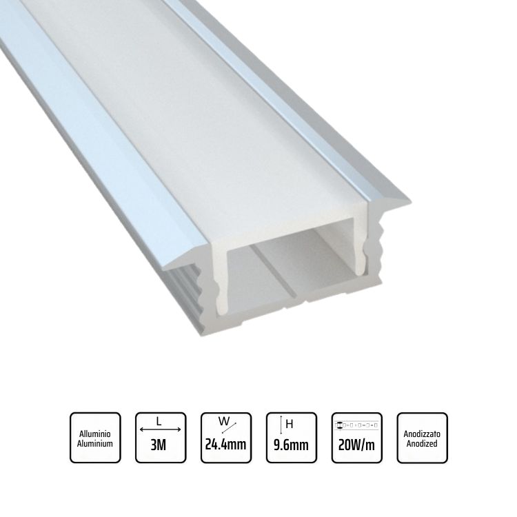 Profilo LED perimetrale per cartongesso 2M